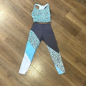 Workout outfit Leopard Blue Print